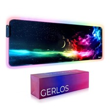 Gerlos RGB Large Gaming Mouse Pad, Extended Soft LED Mouse Pad, Non-Slip Rubb...