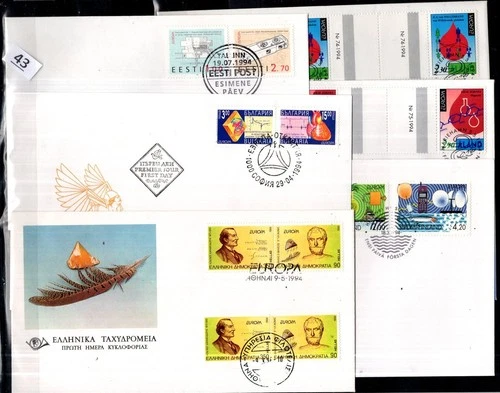 / GREECE, BULGARIA, ESTONIA, FINLAND 1994 - 6 FDC - SCIENCE, SPACE