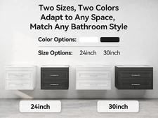 Modern Wall Mount Vanity Set with Ceramic Sink & Soft-Close Drawers, Floating