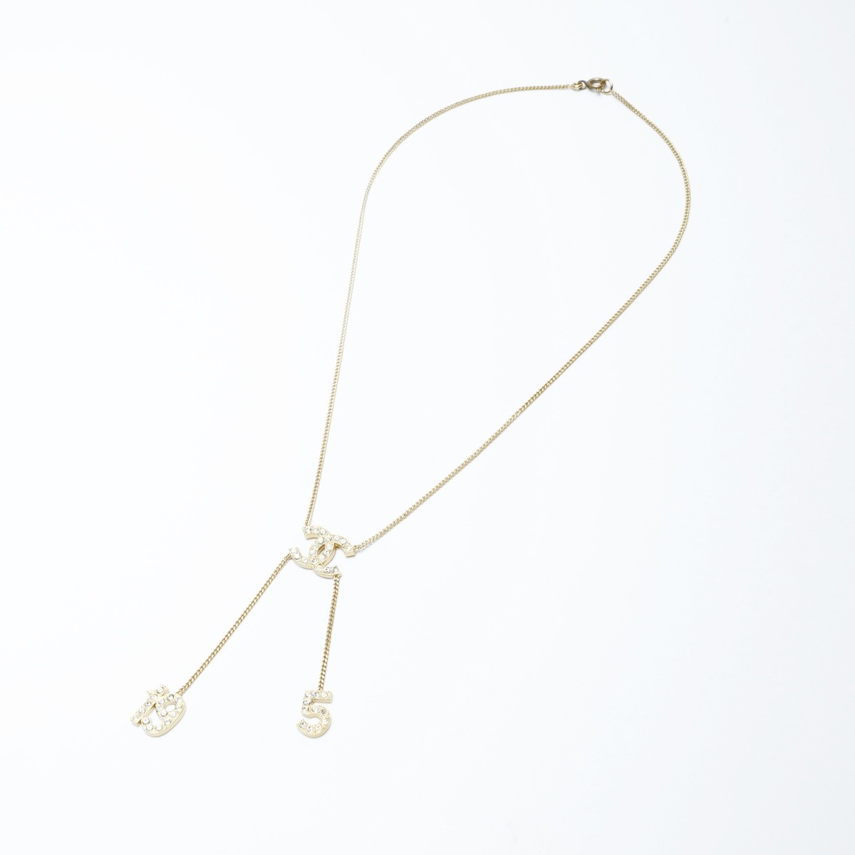 CHANEL 01C 2011 Rhinestone COCO Mark Necklace  go… - image 2