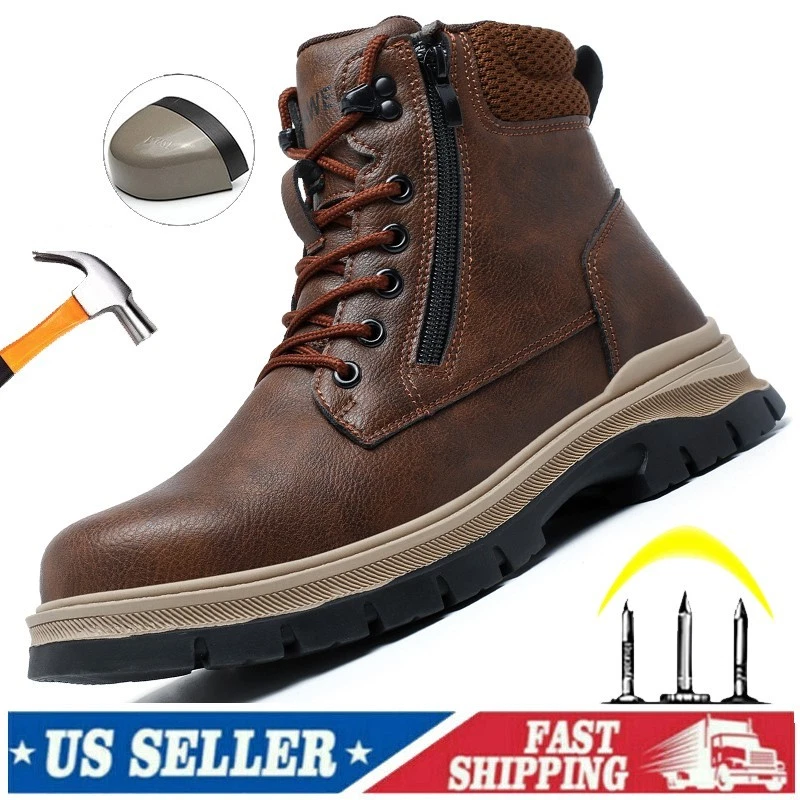 Steel Toe Boots for Men Indestructible Work Waterproof Boot Non Slip Hiking Boot