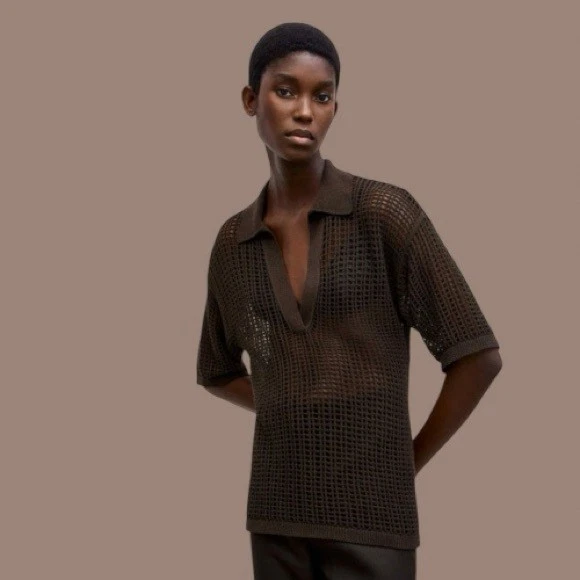 正品未使用massimo duttiハイネックストライプ柄ポンチョ100%ウ-ル Women's Striped Shirts - Massimo Dutti - US