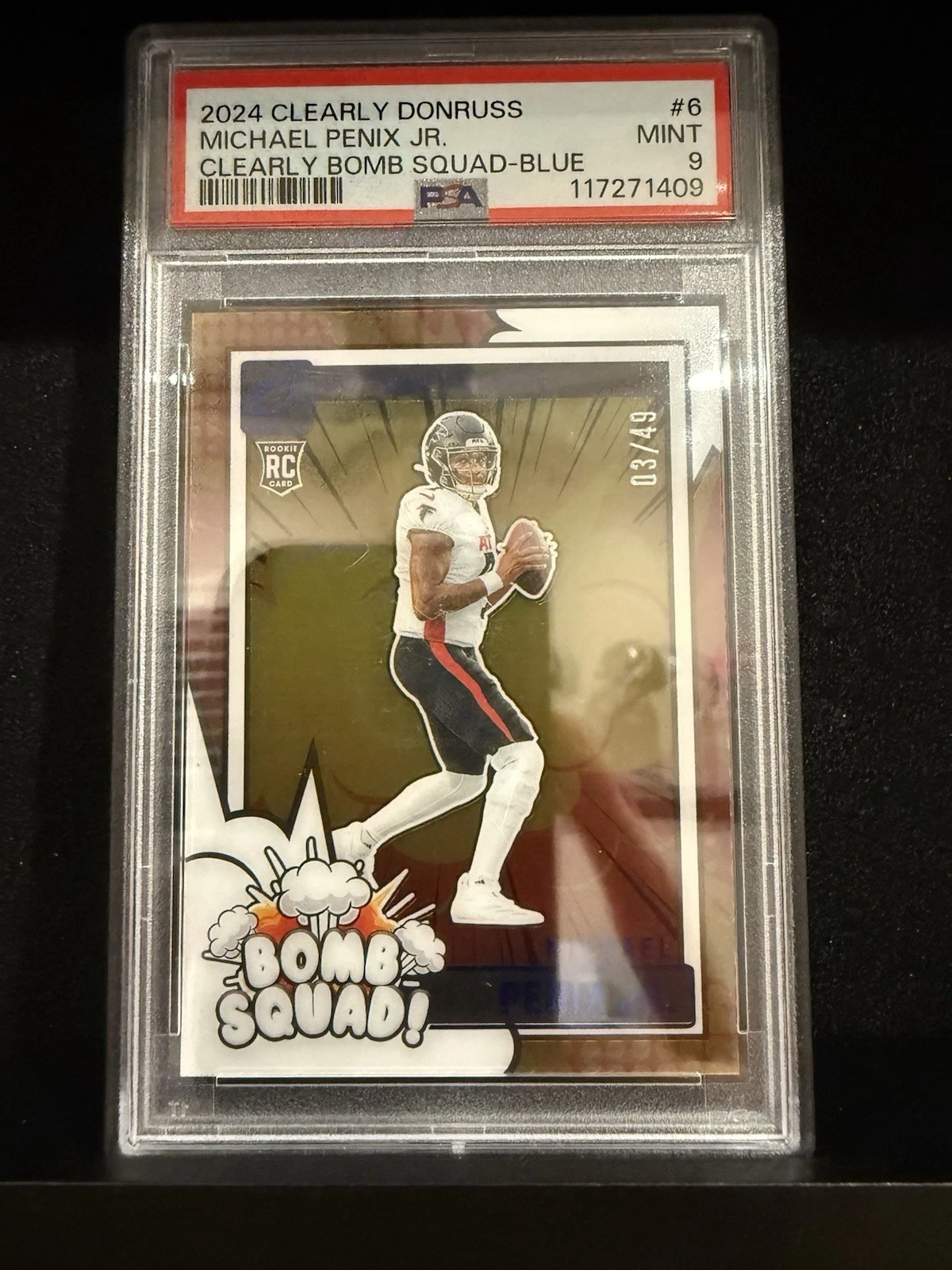 Michael Penix Panini Clearly Donruss Clearly Bomb Squad #6 Blue