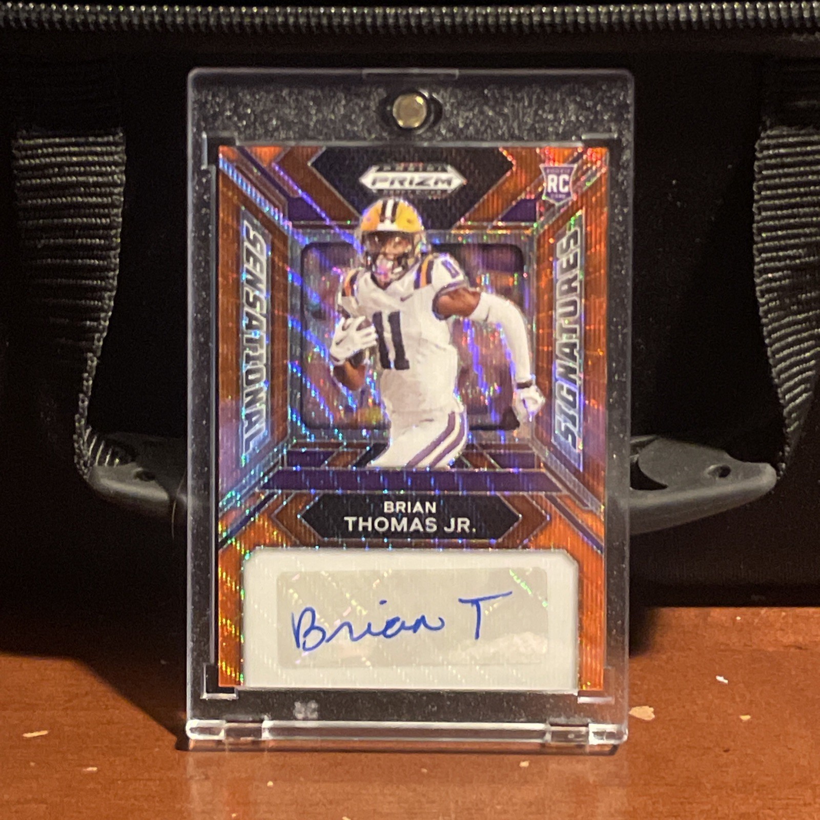 2024 Prizm Draft Picks Brian Thomas Jr. Signatures RC Orange Wave Auto #/75