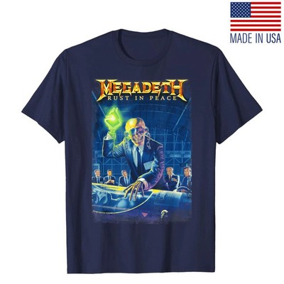 Rust In Peace Reprint Navy T-shirt S-4XL