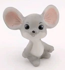 Vintage Fenton Art Glass Mouse Satin Milky Gray Hand Painted