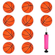 Lukinuo Mini Inflatable Basketballs 10pcs 4Inch Rubber Mini Basketball Toy wi...