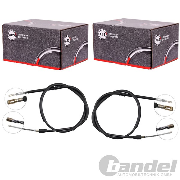 2X A.B.S. Handbremsseile Hinten Passend FüR Audi 80 Trommelbremse Links+Rechts-image