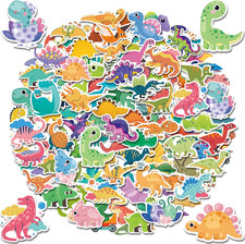 100 PC Cute Dinosaur Stickers for Kids, Vinyl Waterproof Cartoon Stickers for Wa