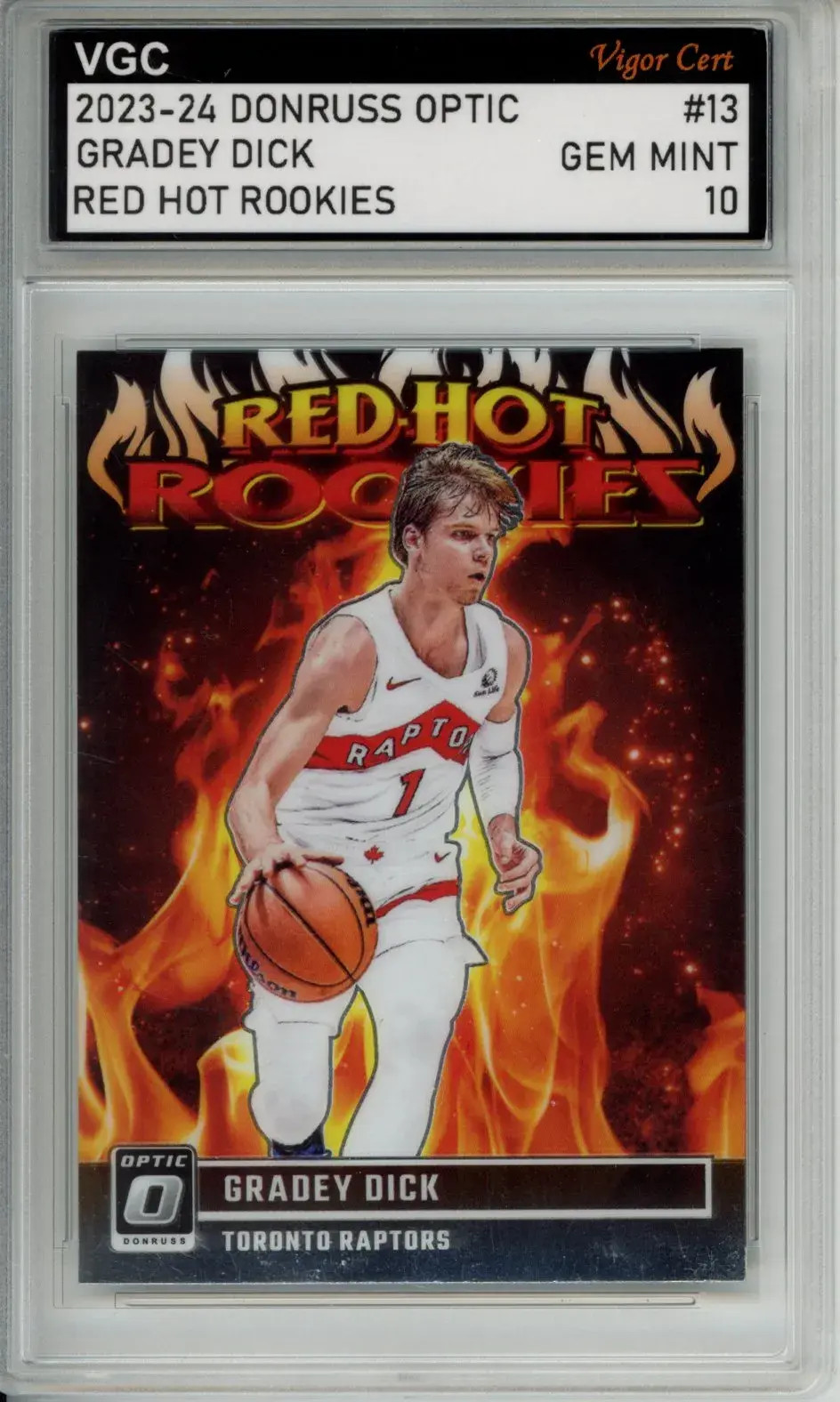 2023-24 PANINI DONRUSS OPTIC RED HOT ROOKIES #13 GRADEY DICK RC VGC 10 J83