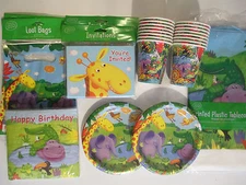 JUNGLE BUDDIES Birthday Party Supply DELUXE Kit w/ Bags, Invites & Safari Cups