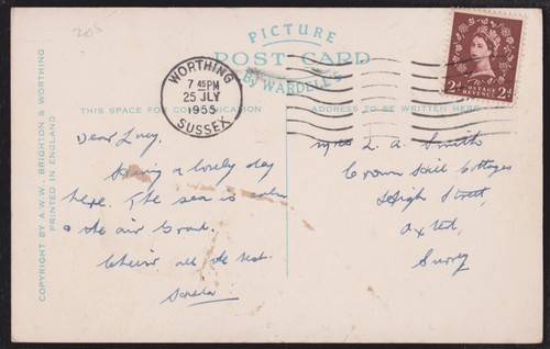 Black Cat Horseshoe Good Luck From Worthing Sussex Multi View Postcard - Picture 2 of 2