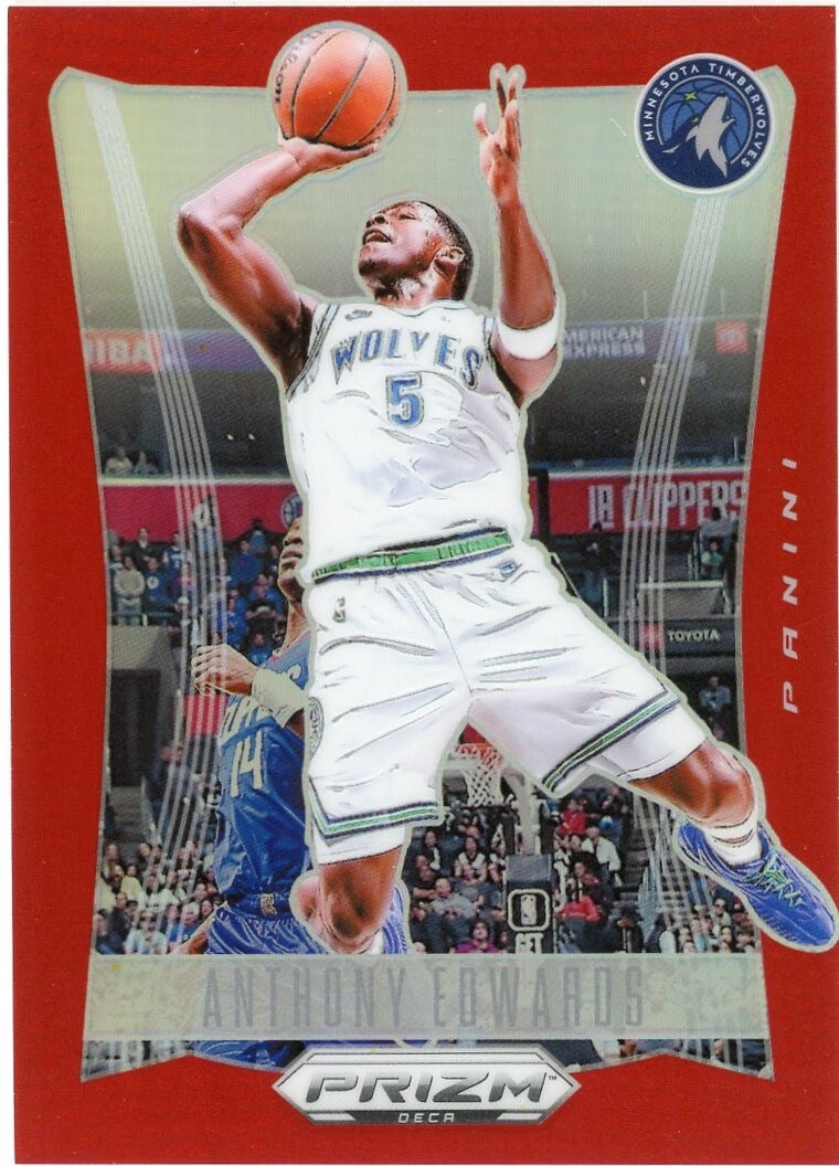 Anthony Edwards 2023-24 Prizm Deca Red /199 #63 Minnesota Timberwolves Basketbal