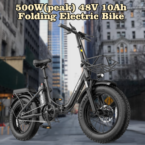 Hikeep 500W Motor Electric Bike 16 inch Fat Tire 48V/10Ah Battery Folding E-Bike