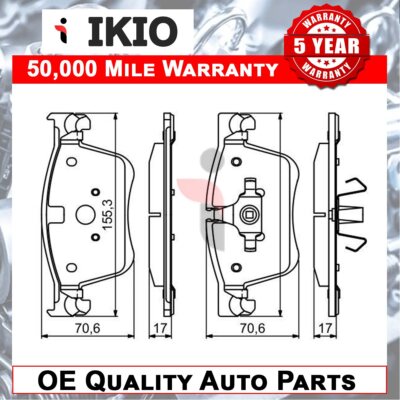 Fits Citroen C4 Picasso Grand Peugeot 308 SW Brake Pads Set Front Ikio