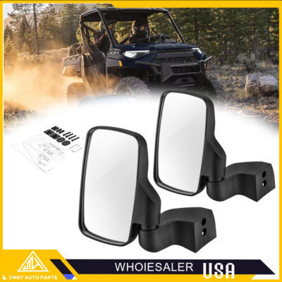 For Polaris Ranger XP 1000 / Northstar Hard Door Mount Side Rearview Mirrors UTV