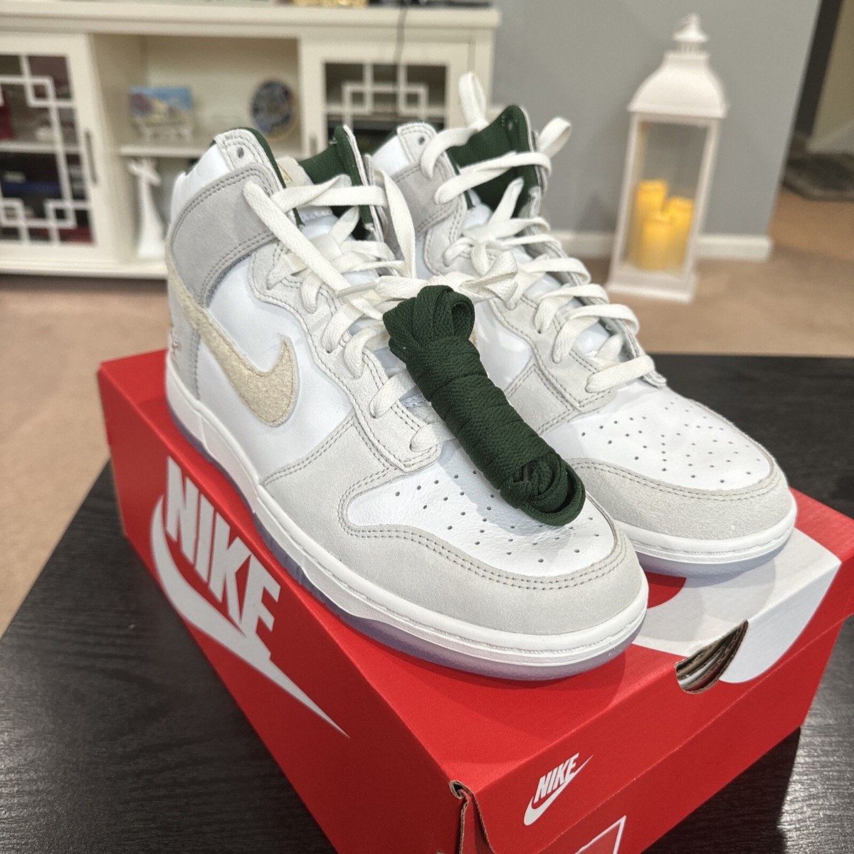 Men's Nike Dunk HI PRM Summit White/Desert Ore (FD0776 100) | eBay