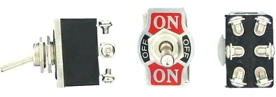 GE Heavy Duty 20A 125V 2P DPDT 6 Terminal On/Off/On Toggle Switch 66-1806