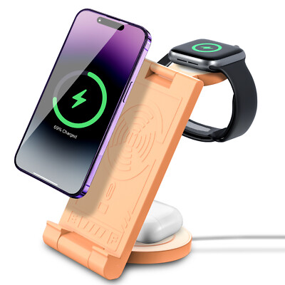 Wireless Charger 3in1 Charging Station For Apple Watch 9 8 Air Pods iPhone 15 16