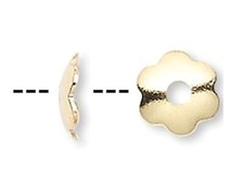 Bead Cap, 100 Gold Plated Brass 4x1mm Scallop to Fit 4-6mm Beads