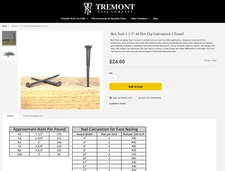Tremont Box Nail-1-1/2" 4d-Hot-Dip Galvanized-1 Pound (CX4Z)