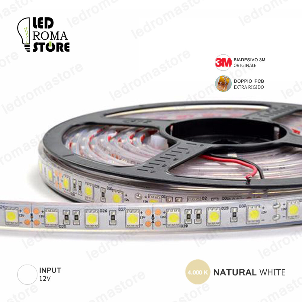 Strip LED 5050 4000K IP67 5 Metri 12V - Illuminazione Design 3M
