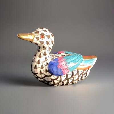 Herend Porcelain Baby Mini Duck Figurine Hand painted From Hungary 15519-0-00