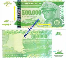 ZAIRE 500000 NEW ZAIRES 1996 Unc  P 78a   6595#❇️❇️
