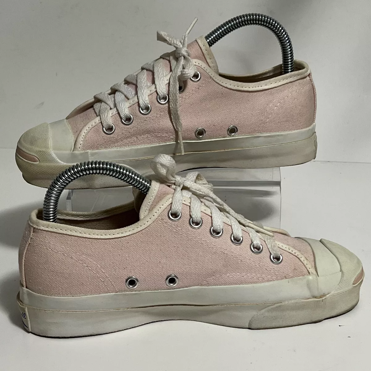 Vintage Converse Jack Purcell Pink Low Tops Shoes USA Made Mens 4.5 Women s 6