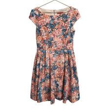 Betsey Johnson Floral Lazer Cut Fit & Flare Dress Size 8