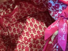 Gently Used Vera Bradley Red Twirly Birds Pink Purse Bag Tote