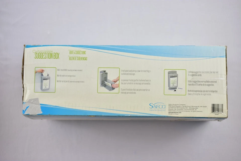 Caja de Sugerencias Personalizable Safco Bloqueable 7 X 5 X 14.5" (4233GR) Pared/Mesa Foto 2 de 4