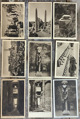 9 Vintage Egypt Luxor Egyptian postcards artifacts Sphinx Harnak Unused