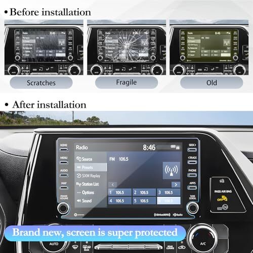Screen Protector for 2020 2021 2022 Toyota Highlander 8 Inch Navigation Highl... - Zdjęcie 5 z 7