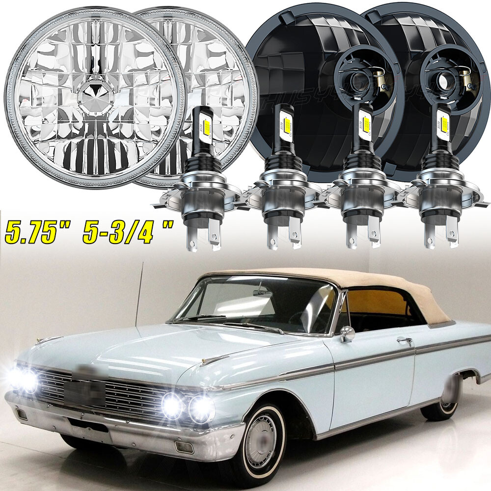 4pcs 5.75 5-3/4inch Round LED Headlights Upgrade FOR Ford Galaxie 500 4pcs 5.75 5-3/4inch Round LED Headlights Upgrade FOR Ford Galaxie 500