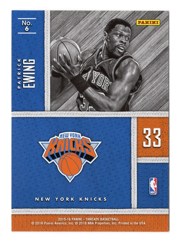 Patrick Ewing 2015-16 Panini Threads Basketball CENTURY GREATS GOLD Parallel Ins - Picture 2 of 2