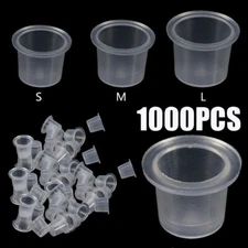 1000PCS Tattoo Supplies Plastic Ink Cups Pigment Caps Vari Large, Medium & Small