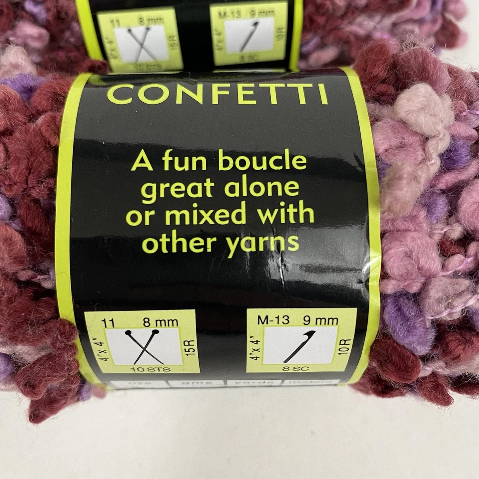Lot of 3 New Sensations Confetti Purple Yarn #565 Bulky 50gr Each - Image 3 of 4