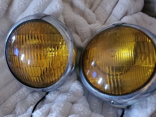 VTG Original GM Fog Lights Lamps 1930 - 1940 Man Cave Garage Shop Car Parts OEM