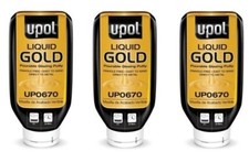 U-pol 670 Liquid Gold Pourable Glazing Putty 615ml Bottle W Hardener 3 Pack U-pol 670 Liquid Gold Pourable Glazing Putty 615ml Bottle W Hardener 3 Pack