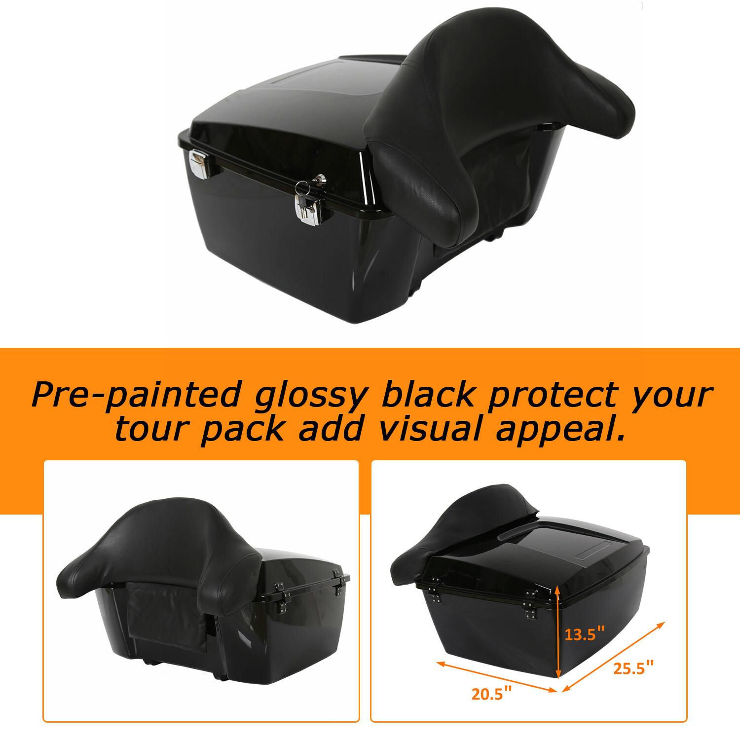 Tour Pack Arm Rests King Tour Pack Pak Trunk Backrest For Harley Davidson Touring 97-13 ...
