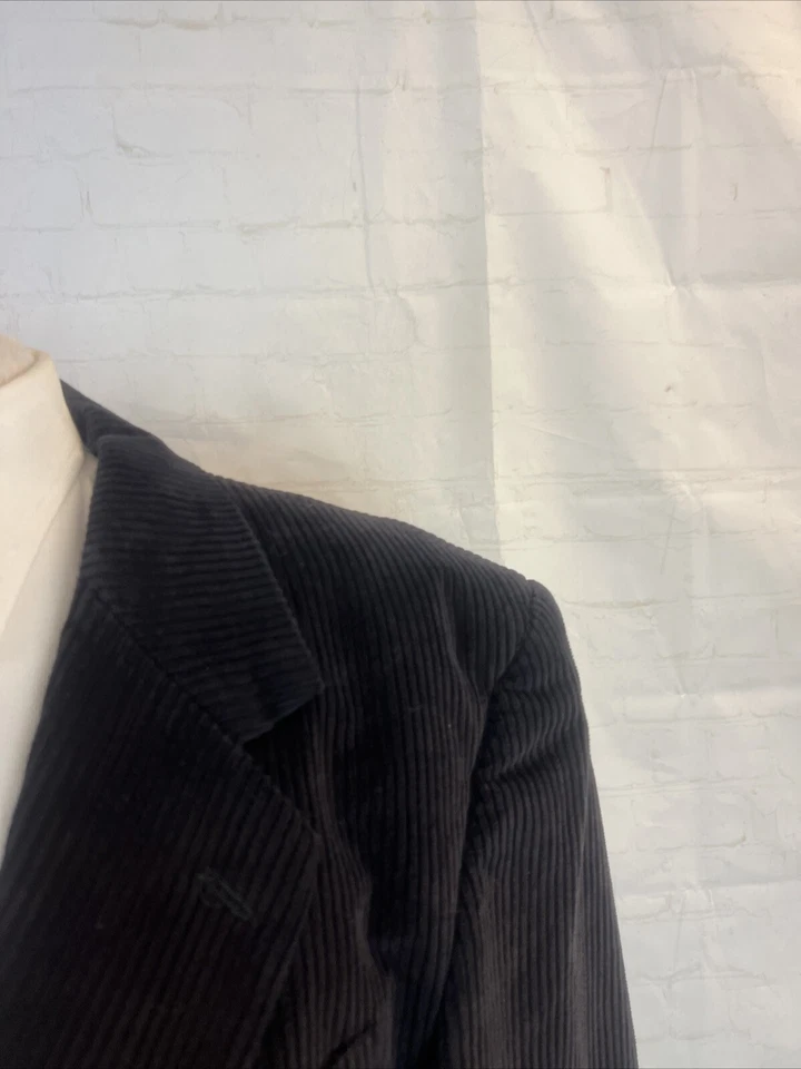 FALL/WINTER Circola Moda Men's Black Solid Cotton Corduroy Blazer 44R $295 - Image 2 of 4