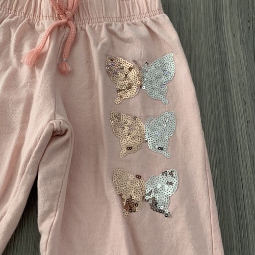 Love Republic Toddler Girls Sz M (10/12) Sweatpants Pink Sequim Butterflies - Picture 2 of 6