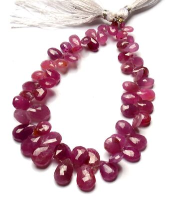 Natural Ruby Gemstone 7x5 to 12x8 mm Size Faceted Pear Shape Beads 8 Inch Strand