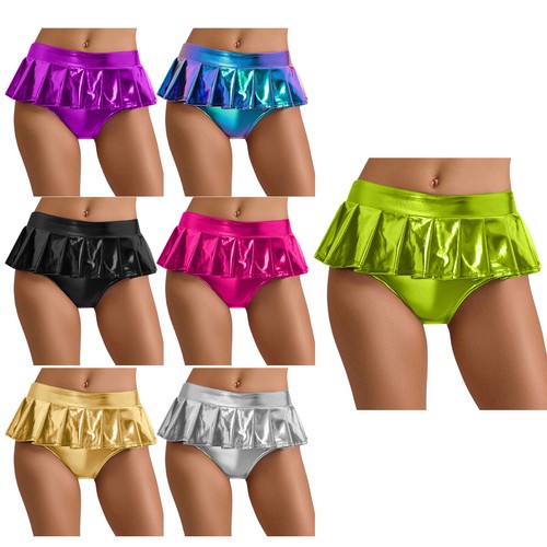 Women’s Flirty Metallic Pleated Festival Ultra Mini Rave Nightclub Hot Skirt - 第 2/78 張圖片