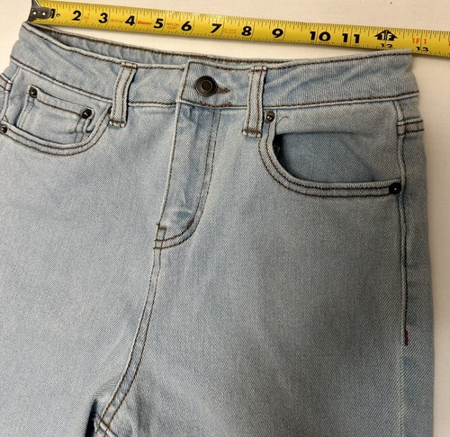 GB Girls Jeans Size 12 Light Wash Slit Destressed Bottom (B055) - Picture 5 of 13