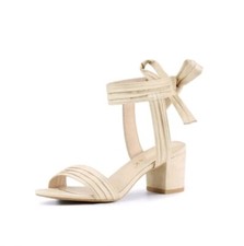 Allegra K Women's Sandals Open Toe Back Ankle Tie Chunky Heels Sandals, size 9