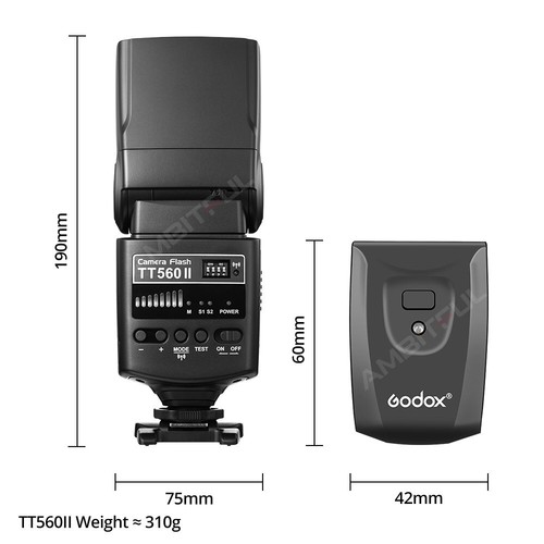 Godox TT560II Thinklite Camera Flash 433MHz Wireless Receiver 1/20000S Universal - Picture 2 of 6