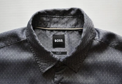 HUGO BOSS Slim Fit Herren Hemd Men's Shirt Gr. M Kurzarm Short Sleeve Lyocell - Bild 1 von 4