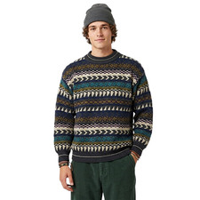 Vintage 90s Sweater Mens Large Colorful Textured Knit Geometric Eclectic Grandpa